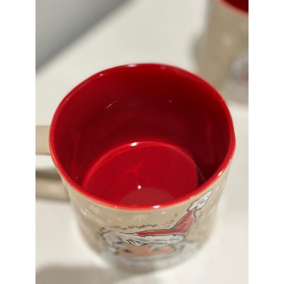 Eli & Anna Santa Claus Coffee Mug Holiday Sammy Red and White Set of 2 NEW - Picture 2 of 4